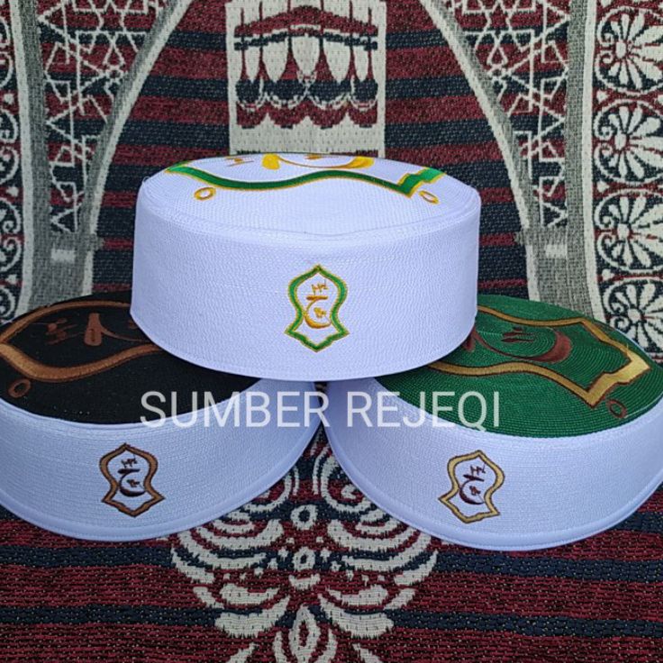 XLPQ9821 Stok terbaru   songkok peci kopiah TEROMPAH Nabi Muhammad Saw HITAM PUTIH Peci Assagofah Te