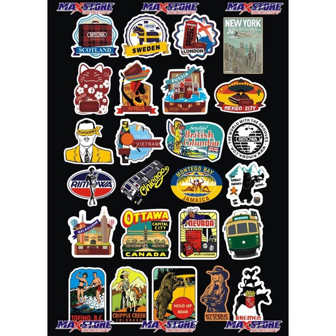 

8.8 Sale Stiker Koper Rimowa / Sticker Travel /Sticker Unik / Sticker Nama Kota