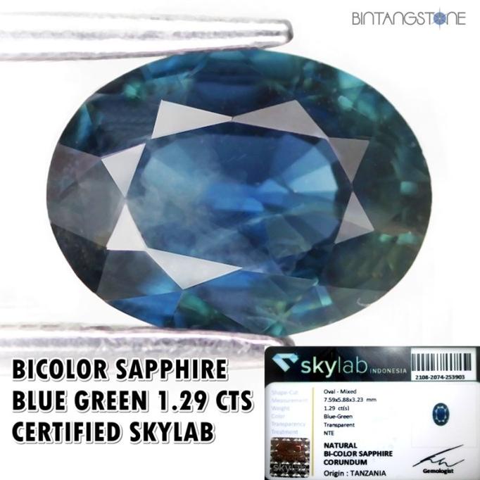 paling diminati] Parti Sapphire Songea Bicolor Blue Green Tanzania Memo Skylab Langka