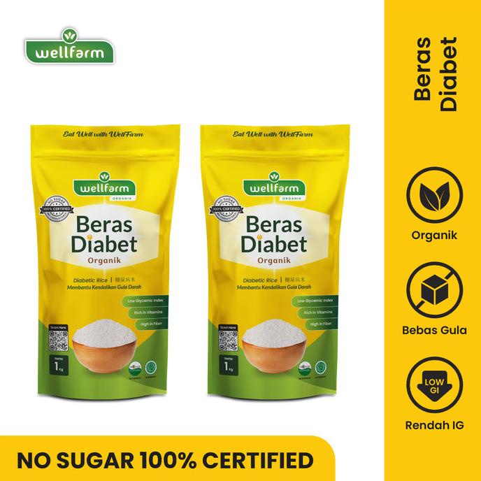 

Beras Diabetes Organik, Wellfarm Beras Diabet Paket Bundling Hemat 2Kg