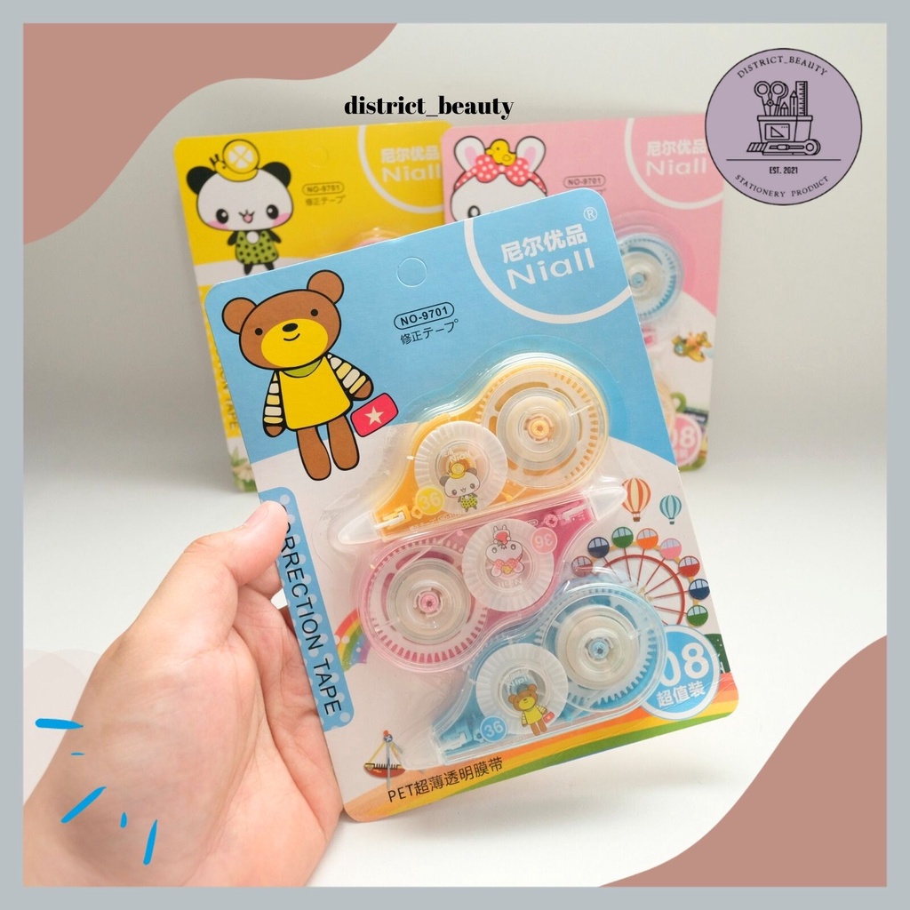 

CORRECTION TAPE ANIMAL SET 3 IN 1 TIP EX PANDA CUTE ISI 3 PCS ROLL TAPE LUCU IMUT TERMURAH