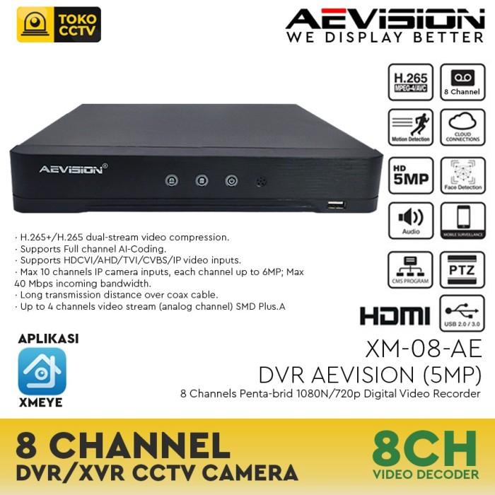 TERLARIS DVR AEVISION 8CH HS-BH3008VH XMEYE 5MP