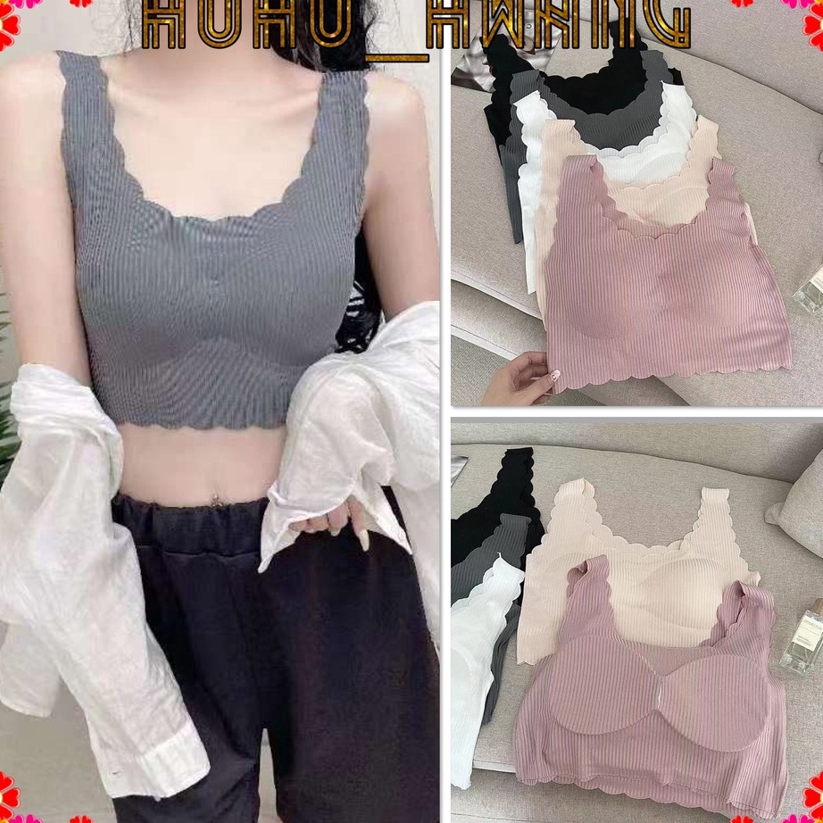 Kirim Langsung➙ DN9TP HOHO_HWANG (B-325) Sport Bra WAnita Bra round Neck BRA Lace dengan Pad Busa un