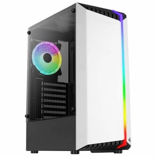 Casing Aerocool BIONIC WHITE- Tempered Glass ATX Gaming Case - WHITE