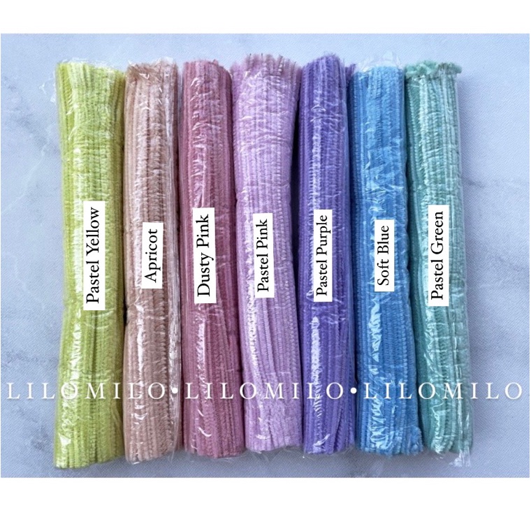 ➠Model Terkini⁂☍ KJGNY LILOMILO Kawat Bulu Polos Non Glitter GROSIR 100pcs 30cm/kawat bulu mercy war