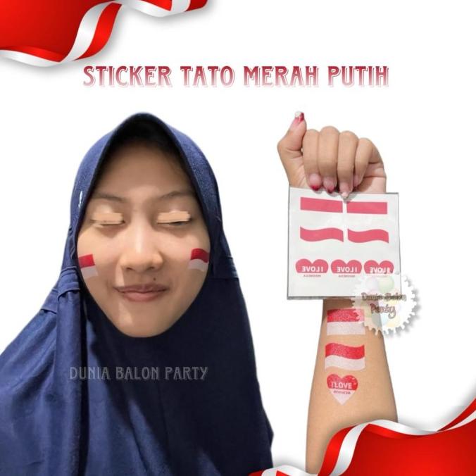 !!!!!!] Temporary Tattoo / Tato Bendera Merah Putih Pipi Muka Tangan