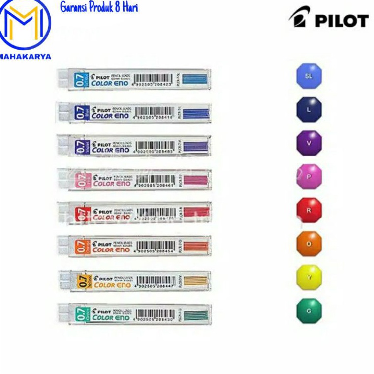 

⚡COD⚡ Isi Pensil Mekanik Color Eno Pilot Warna Warni [ 1 Tube ]