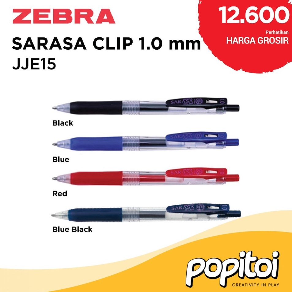 

✓ ZEBRA SARASA CLIP JJE15 Gel Pen 1.0 mm Pulpen