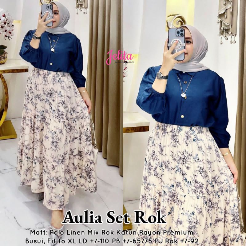 AULIA SET/ SETELAN VEST ROMPI OUTER MIX DRES MOTIF BUNGA ORI MARITZA