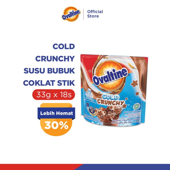 

Terlaris Ovaltine Cold Crunchy Susu Bubuk Coklat Stik 32Gx18S