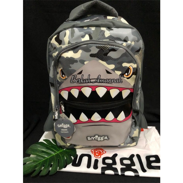 Smiggle Shark Abu/Original/Tas Anak Laki2