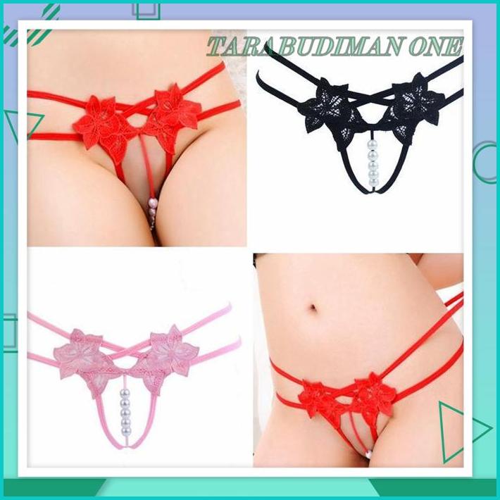 CELANA LINGERIE SEXY OPEN TALI MUTIARA BORDIR KUPU-KUPU G STRING C065 HIGHT CLASS 