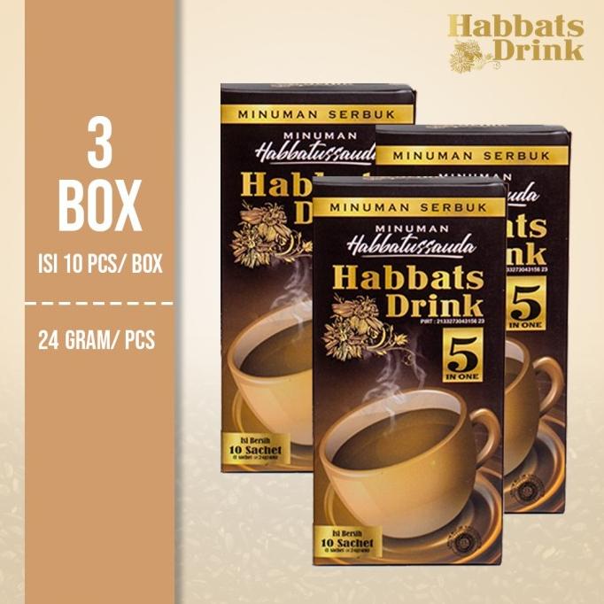 

best produk] Minuman Instan Habbatussauda - Habbats Drink isi 10 Sachet - 3 box