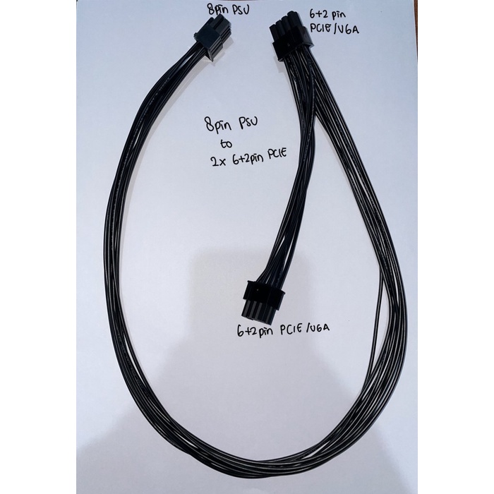 kabel modular pcie 8pin to dual 8pin 6+2 pin pcie kabel modular psu