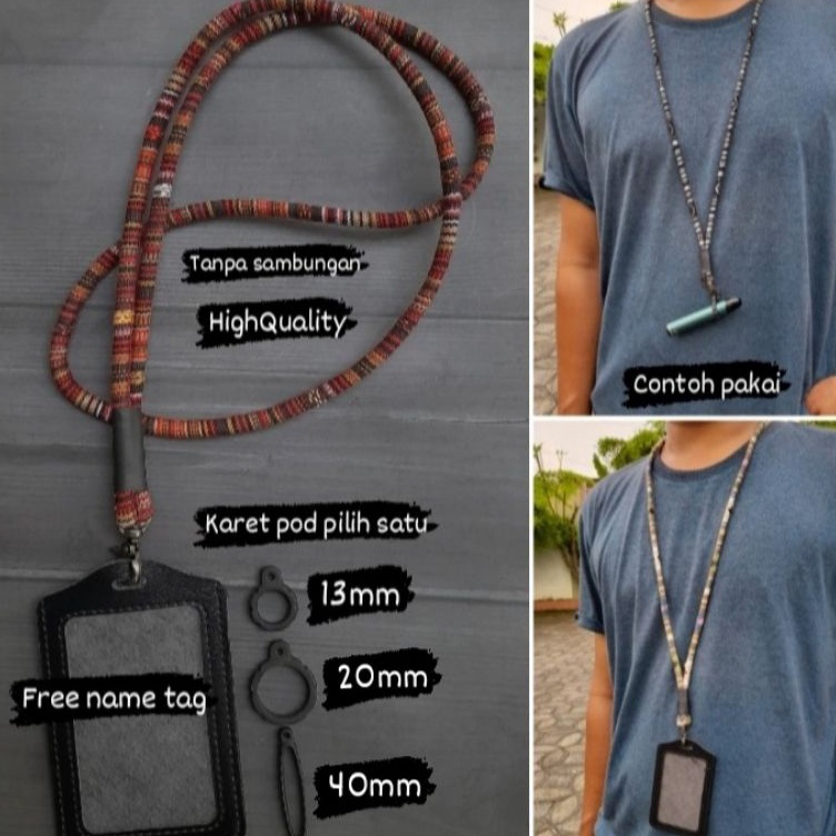 

↕Terkini K0PHL Lanyard Etnik Tali Kalung Gantungan Tenun Etnik Lanyard pods paracord tactical, Gantungan Id Card, kalung Name tag, Lanyard pod V39 Hot Sale