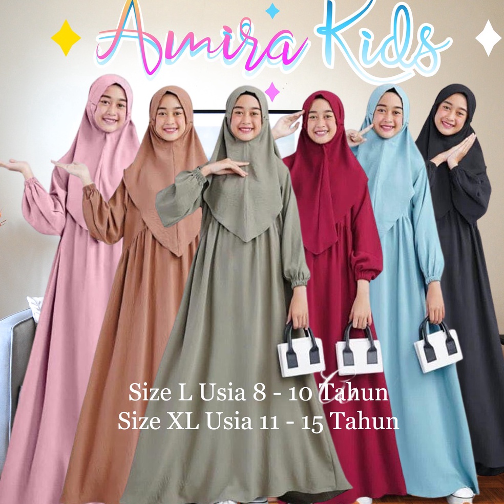 CHEKOUT. Baju Anak Tanggung Remaja Terbagus 2023 Kids Syar'i Anak Tanggung Remaja AMIRA SYAR'I Bahan