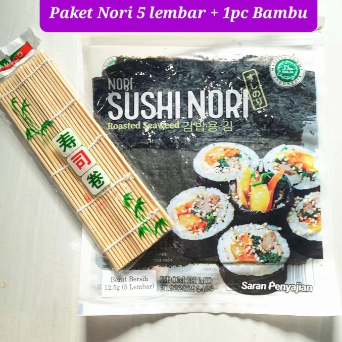 

Stok Banyak✾← KTLGS Paket Nori sushi 5 10 20 50 lembar dan bambu rumput laut sushimat penggulung kimbap bamboo sushi roller dried seaweed M57 ❂Terlaku.