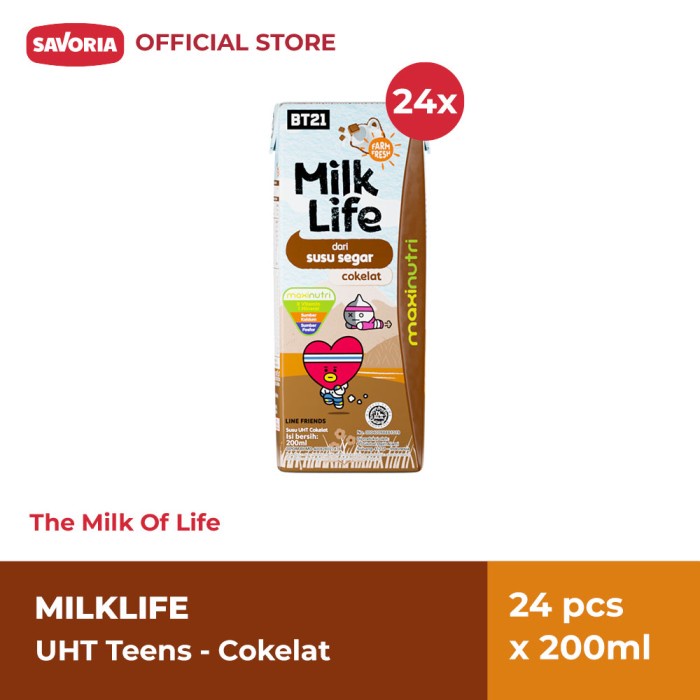MilkLife UHT Teens Cokelat 1 Karton isi 24 Pcs x 200ml