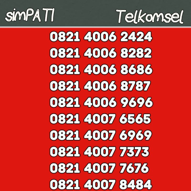 nomor simpati cantik telkomsel 0821 kartu simpati telkomsel cantik 4G nocan