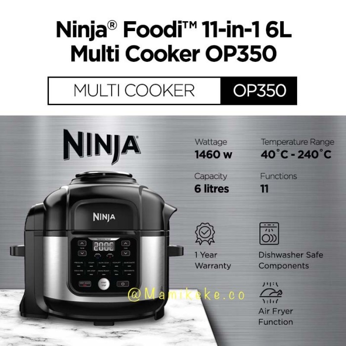 Best Seller Ninja Foodi Op350 Multi Cooker 6L Air Fryer Presto Slow Cooker