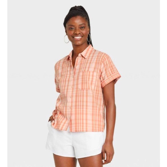 GRATIS ONGKIR Kemeja Wanita Lengan Pendek Murah Universal Thread 05 Camp 3 Warna