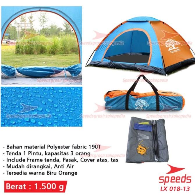 TENDA CAMPING LANGSUNG BUKA UNTUK 3 ORANG SPEEDS ORIGINAL LX018-13