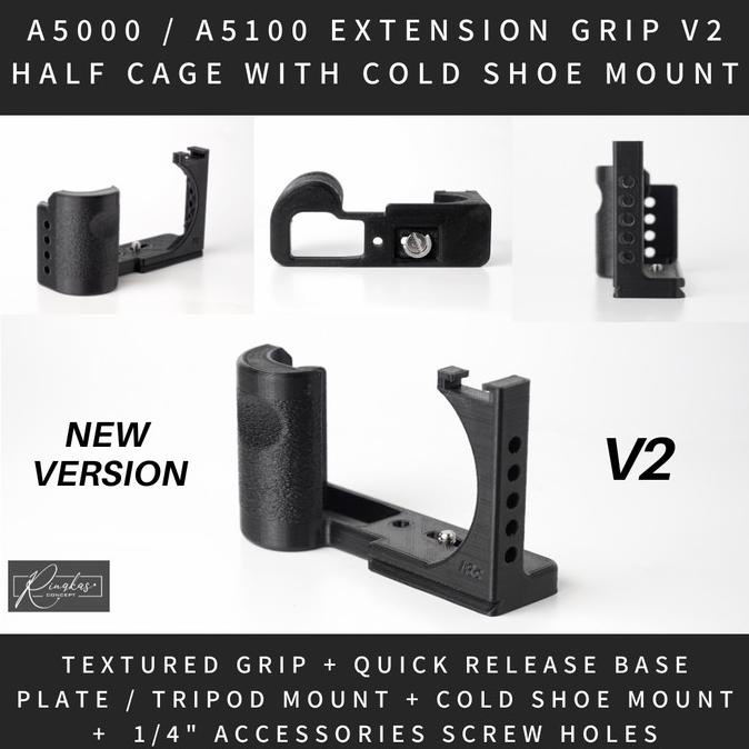 Extension Grip V2 Half Rig Cage Case Sony A5000 A5100 RINGKAS CONCEPT