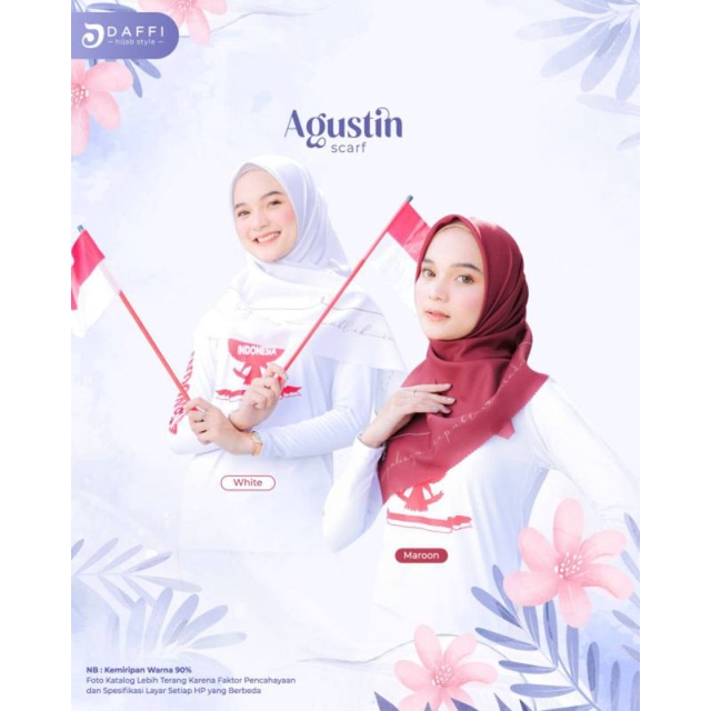 AGUSTIN Daffi hijab terbaru jilbab merah putih hijab merah putih agustus  Jilbab Daffi Segi Empat  D
