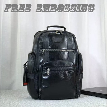 Tumi Alpha Bravo sheppard deluxe Leather backpack tas ransel kulit tm