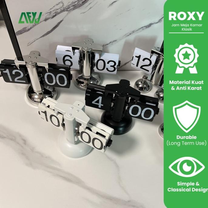 ROXY Vintage Retro Table Flip Clock Desk Jam Meja Klasik Kamar