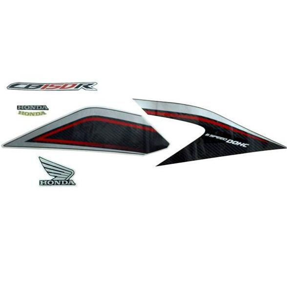 Terbaik Sticker Body Kanan Hitam Sier New Cb150R Streetfire Aksesoris Motor