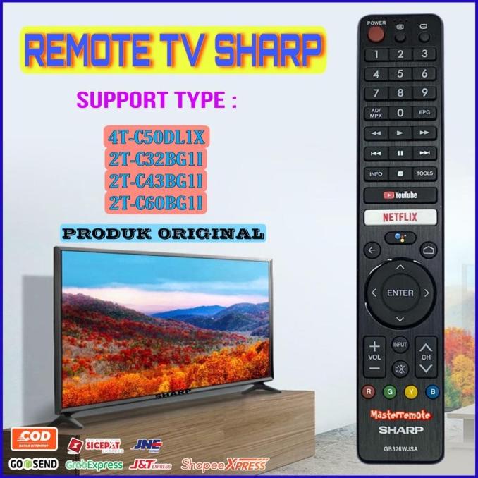 REMOT REMOTE TV SHARP SMART TV / SHARP ANDROID TV GB346WJSA ORIGINAL