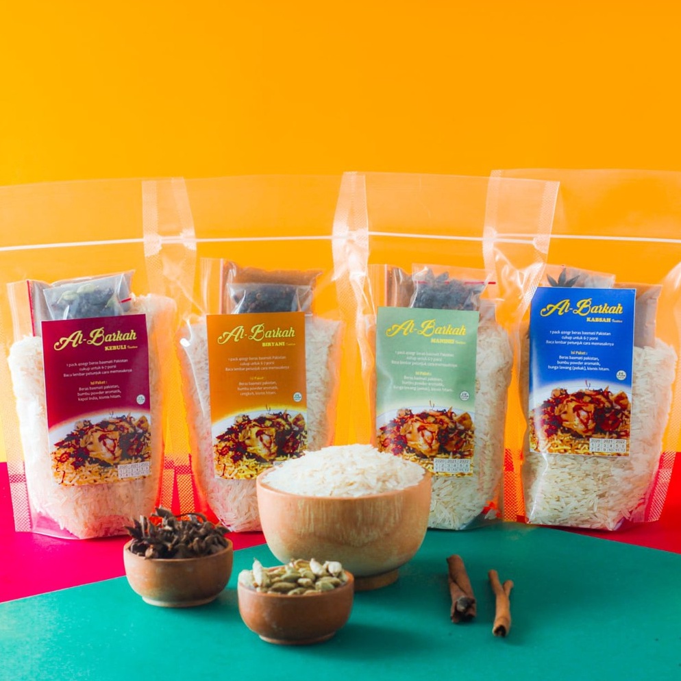 

Ready Stok Beras basmati dan Bumbu Nasi Kebuli Kabsah Biryani Mandhi Instan AL-BARKAH 400g paket hemat 04Y