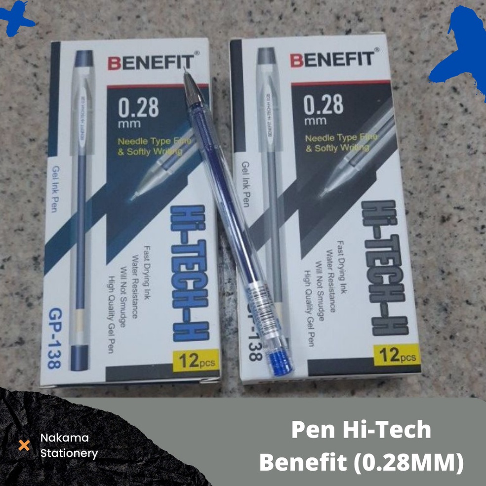 

Produk Premium.. Pulpen Hi-Tech GP-138 / Pulpen Gel Hitech Benefit 0.28MM (1 Pack) 8TN
