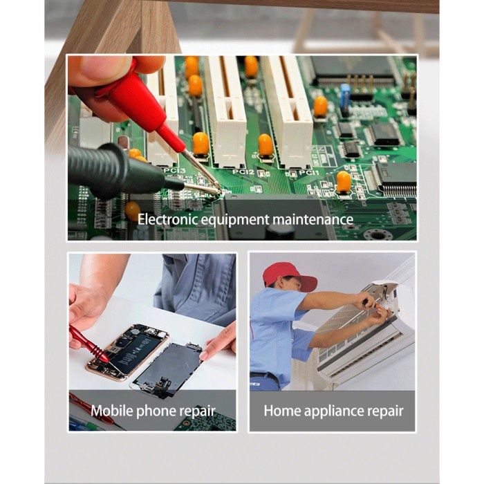 PROMO APO METER DIGITAL MULTIMETER VOLTAGE TESTER LARGE SCREEN AN8206 RED TERBARU