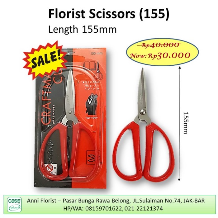 

Bestseller Florist Scissors (155), Gunting Bunga, Aksesroris Toko Bunga