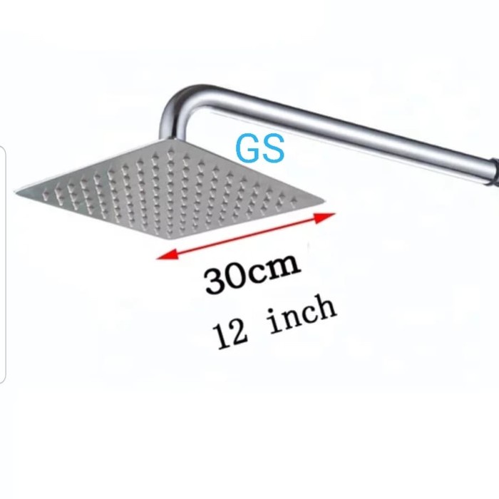 Wall Shower Tembok Kamar Mandi 12" - Shower Mandi Minimalis Stainles
