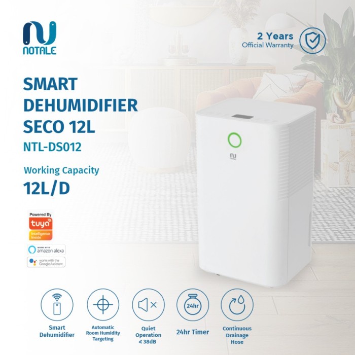 Notale - Seco Smart Dehumidifier Serap Kelembapan With Wifi 12L/Hari