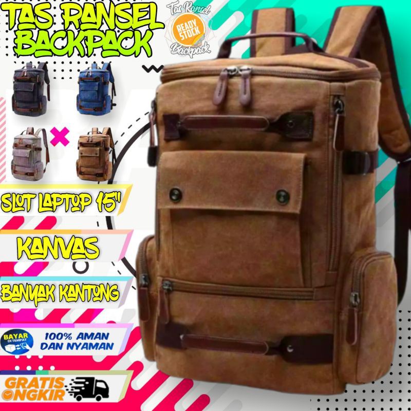 Tas Ransel Pria Outdoor Branded Trendi Asli Tas Gendong Kuliah U3H6 Slempang Import Simple Traveling