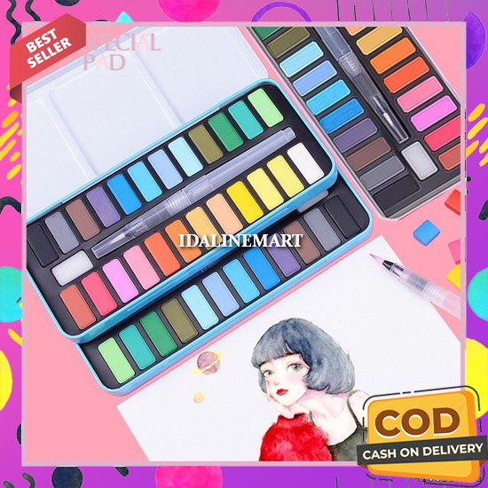 

Cat Air Anak Set Lengkap Watercolor Set Art Murah Dan Bagus Cat Air Lukis Lengkap Cat Lukis Kanvas Padat Cair Lengkap Semua Warna Non Toxic Tidak Beracun Water Color Set Watercolour Painting Special Cat Air Sponge Lukis 24 Warna Watercolor Set