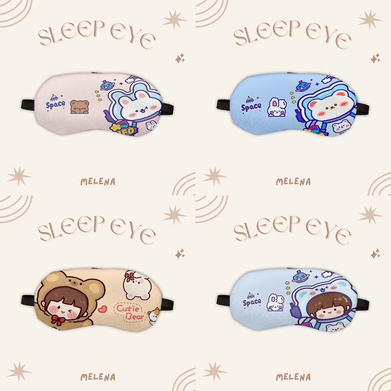 Penutup Mata | Blindfold | kacamata tidur | Pendingin Gel Motif Karakter Lucu 21