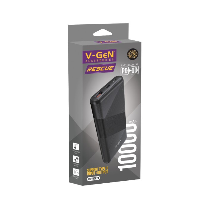 Terlaris V-Gen Powerbank 10000Mah Quick Charge + Pd Pb-V10K24 Vgen