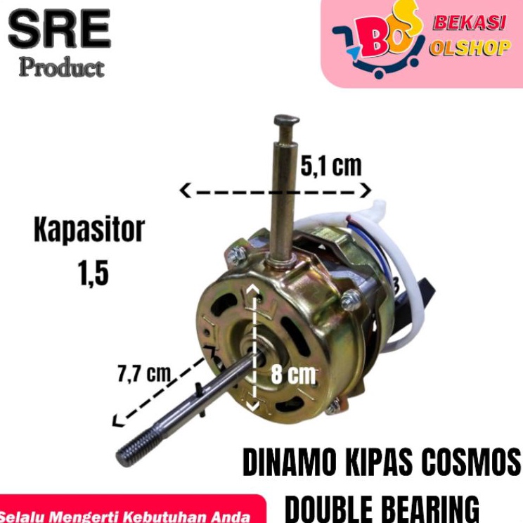Baru DINAMO KIPAS COSMOS DOUBLE BEARING / MOTOR KIPAS COSMOS BEARING