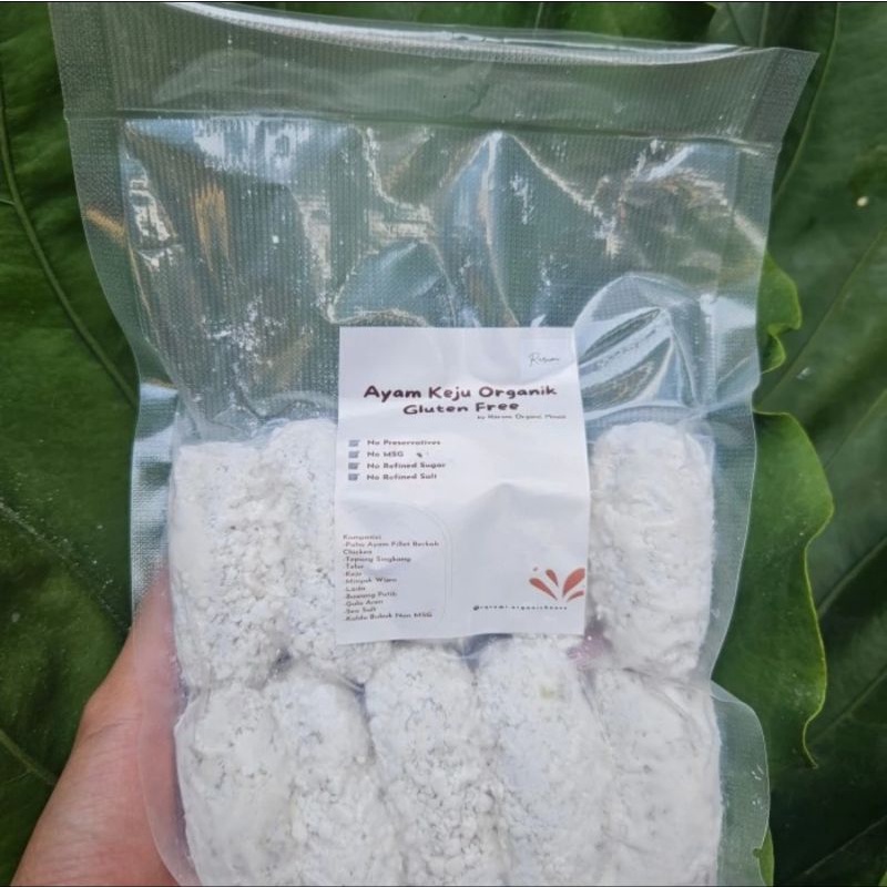 

Ayam Keju Organik Gluten Free - 250 gram, Nugget Ayam isi Keju Melting