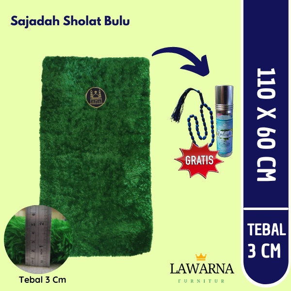 Terlaris Sajadah Sajadah Bulu Premium Single Size Dewasa Busa Tebal Alas Sholat Lembut