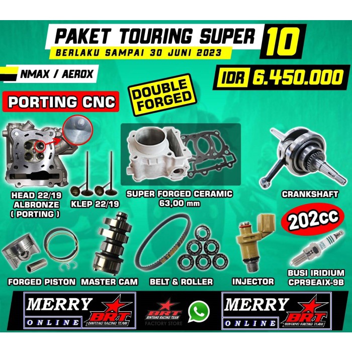 Terlaris Pistonku Paket Touring Super 10 Brt Bore Up Nmax N Max Aerox 200Cc