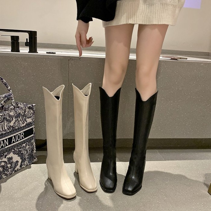 Sepatu Boots Panjang Hak Tinggi Wanita Fashion 285