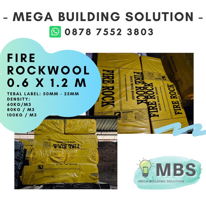 Latins Firerock Rockwool Insulasi - 50Mm Tersedia Berbagai Density