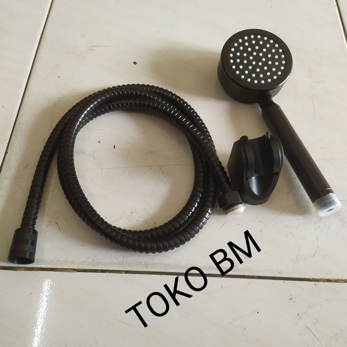 Hand Shower Black/Shower Mandi Set Muya Hitam Plus Kran Cabang