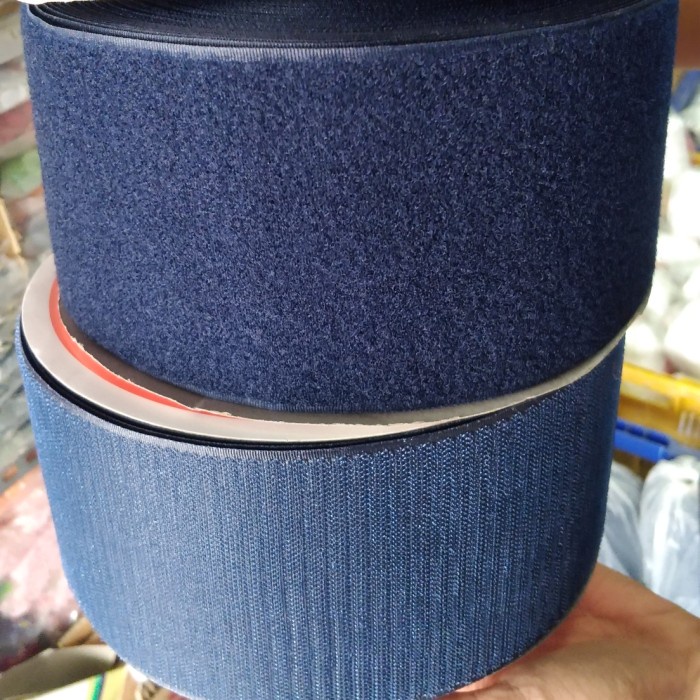 

Terlaris Perekat Velcro 10Cm Warna Biru Dongker 1 Roll (Sepasang)